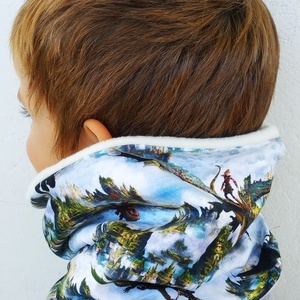 Neck warmer / παιδικός λαιμός DRAGON - γιορτή, αγορίστικο, δώρα γενεθλίων, λαιμοί - 2
