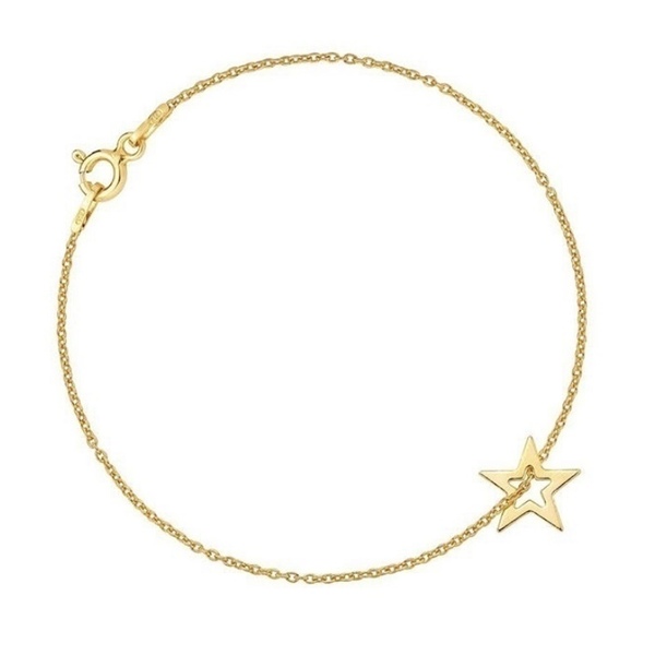 Clear Star Bracelet - αλυσίδες, επιχρυσωμένα, αυξομειούμενα