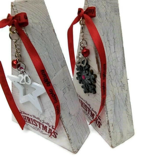 Ξυλινο χριστουγεννιατικο δεντρο χειροποιητο.Ξύλινα στολίδια Χριστουγέννων - χειροποίητα, χριστουγεννιάτικα δώρα, δώρο για γιατρό, γούρια - 2