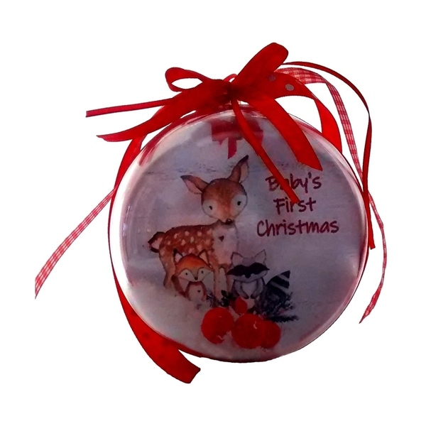 Διακοσμητική μπάλα 1st Christmas - plexi glass, χριστουγεννιάτικο, πρώτα Χριστούγεννα, στολίδια, προσωποποιημένα