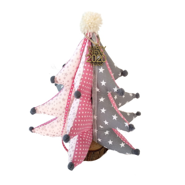 Χριστουγεννιάτικο τρισδιάστατο δέντρο γούρι Pink dots ΓΟΎΡΙ - χριστουγεννιάτικο, διακοσμητικά