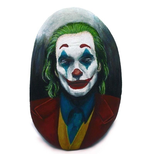 Διακοσμητική πέτρα Joker 2019, ζωγραφισμένος στο χέρι - πέτρα, δώρο, διακόσμηση, διακοσμητικές πέτρες