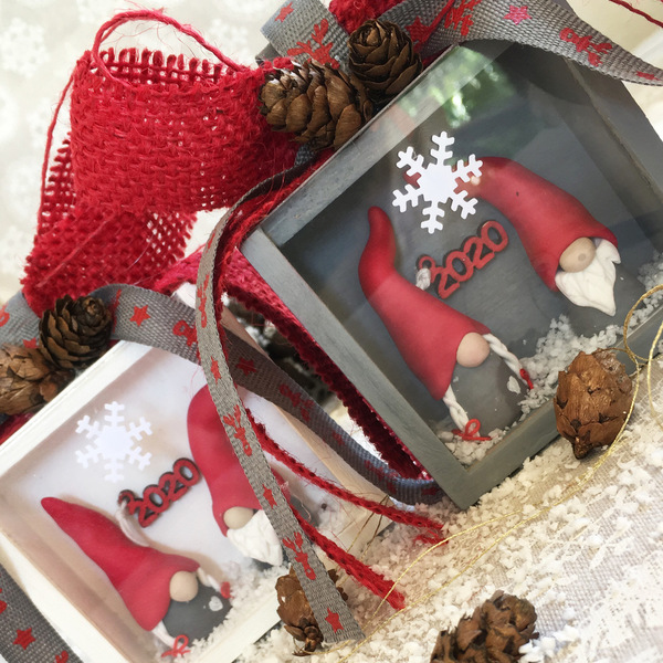 Χριστουγεννιάτικα κουτάκια με τυχερούς νάνους -Gnomes για προστασία και ευτυχία. - γούρι, γούρια - 3