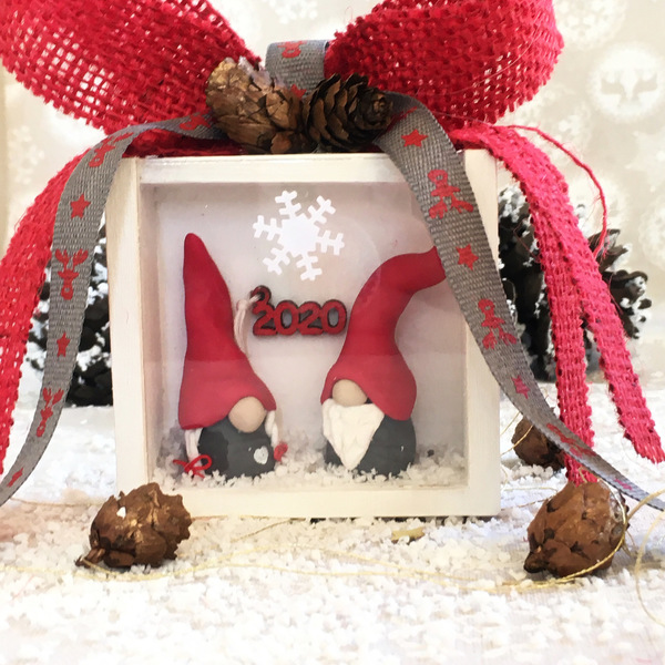 Χριστουγεννιάτικα κουτάκια με τυχερούς νάνους -Gnomes για προστασία και ευτυχία. - γούρι, γούρια - 4