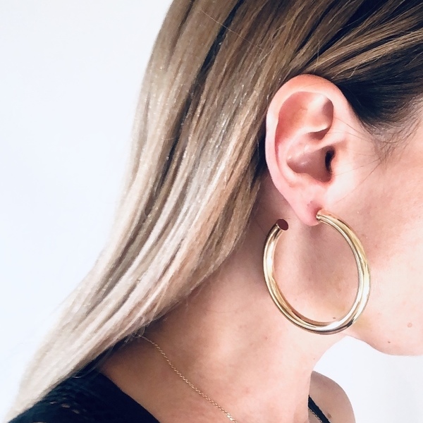 Simple circle earrings - επιχρυσωμένα, χρυσό, κρίκοι, must αξεσουάρ, μεγάλα