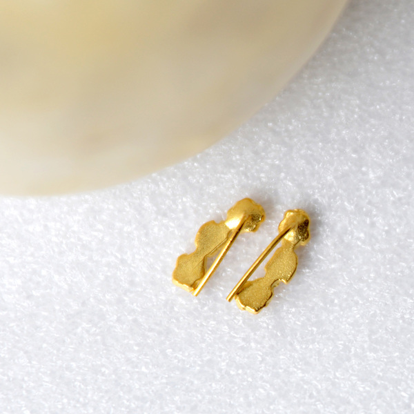 Σκουλαρίκια Τριαντάφφυλα - Ear Climbers - ασήμι, επιχρυσωμένα, επάργυρα, μικρά - 3