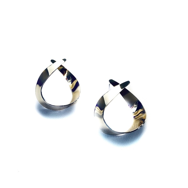 Pouche earrings - μοντέρνο, μέταλλο, καρφωτά, faux bijoux - 2