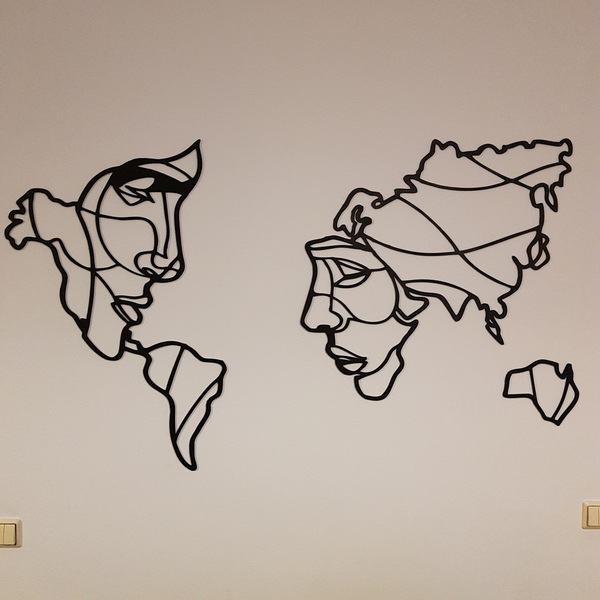 Παγκόσμιος Χάρτης τοίχου από ξύλο - επιτοίχιο, διακοσμητικά, ξύλινα διακοσμητικά τοίχου - 3