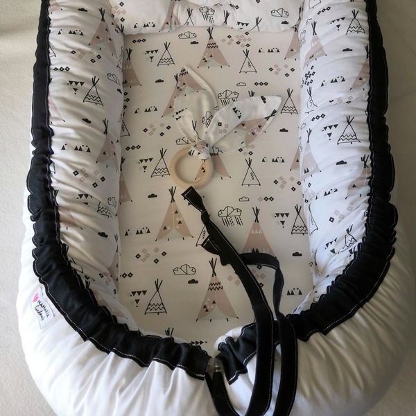 Φωλιά μωρού (baby nest) με μαξιλαράκι και μασητικό - δώρο, βρεφικά, μασητικό, μαξιλάρια - 3