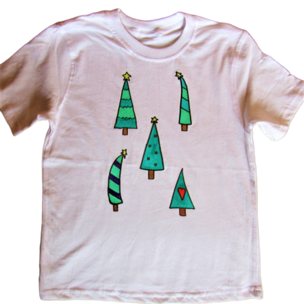 Παιδικό μπλουζάκι - ζωγραφισμένα στο χέρι, χριστουγεννιάτικο, για παιδιά, παιδικά ρούχα