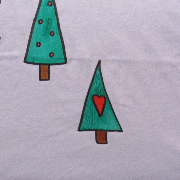 Παιδικό μπλουζάκι - ζωγραφισμένα στο χέρι, χριστουγεννιάτικο, για παιδιά, παιδικά ρούχα - 4
