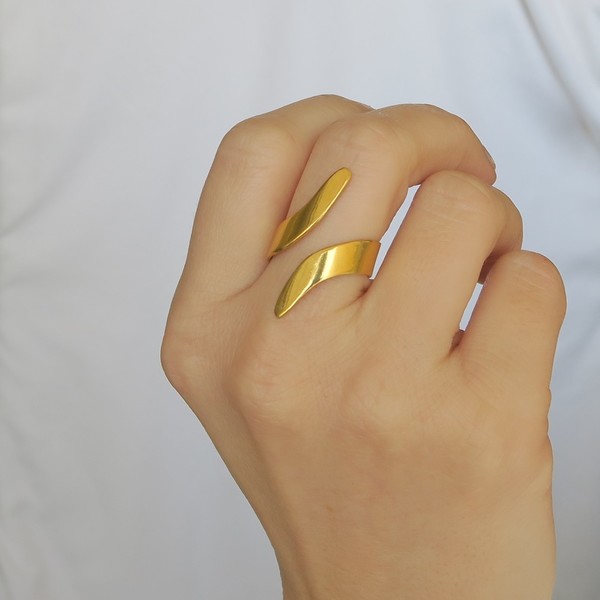 Δαχτυλίδι "Swirl" - Ασήμι 925 - ασήμι, μεγάλα, αυξομειούμενα - 5