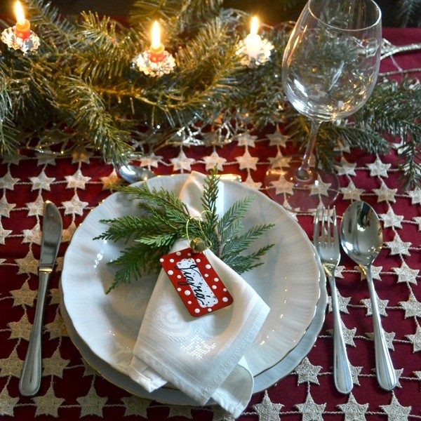Σετ 4ων τεμαχίων: Ξύλινες χριστουγεννιάτικες ετικέτες με όνομα - ξύλο, διακοσμητικά, προσωποποιημένα - 4