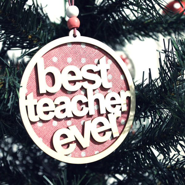 Ξύλινο χριστουγεννιάτικο στολίδι . - δασκάλα, στολίδια, δώρα για δασκάλες - 2