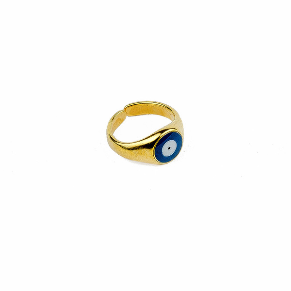 Δαχτυλίδι Evil Eye Blue - μικρά, boho, αυξομειούμενα, φθηνά