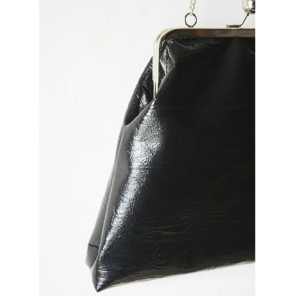 "Evenos" black, faux, vintage clutch bag - clutch, χιαστί, romantic, δερματίνη, πάνινες τσάντες, μικρές, φθηνές - 2