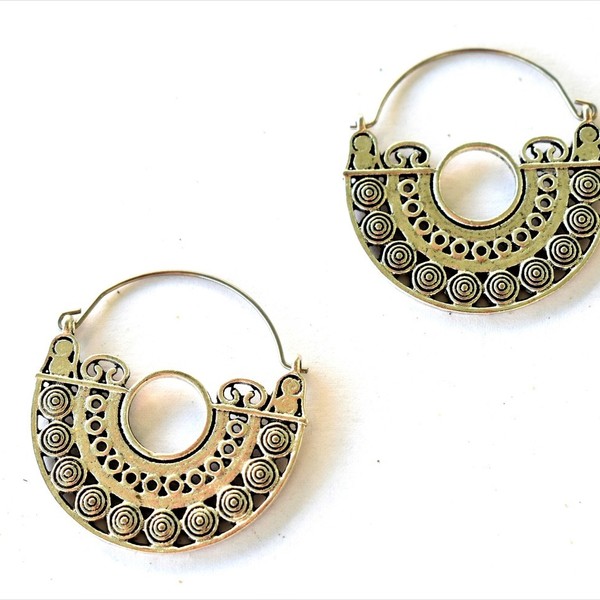 silver vintage earrings - επάργυρα, κρίκοι, boho, ethnic, Black Friday