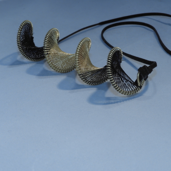 Kyma necklace - ιδιαίτερο, επιχρυσωμένα, ορείχαλκος, κοντά, πρωτότυπα δώρα - 2