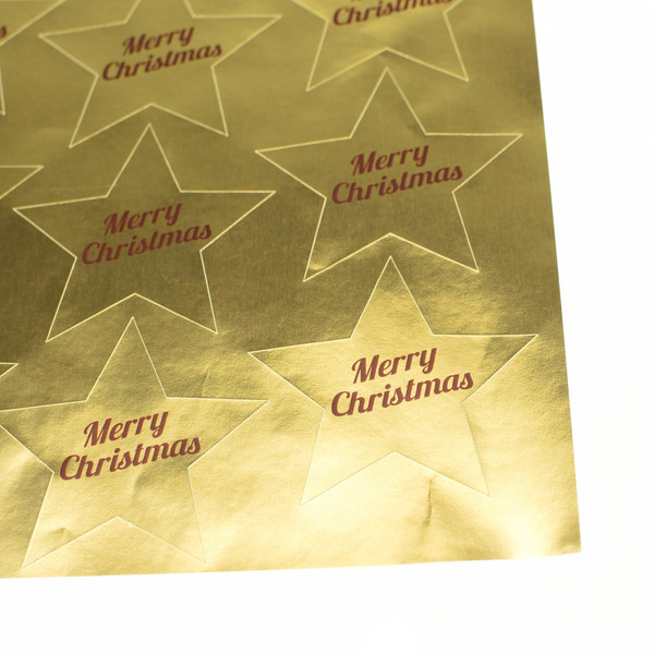 40 Χρυσά αυτοκόλλητα Merry Christmas - αστέρι, χριστουγεννιάτικο, αυτοκόλλητα - 3