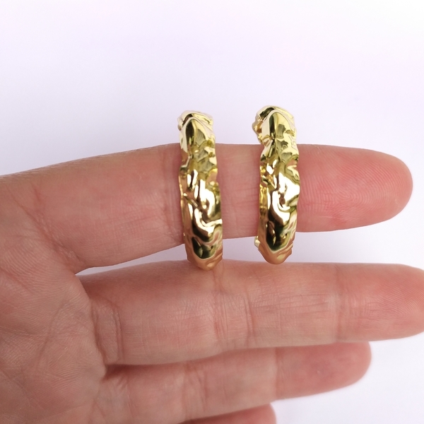 Κρίκοι gold - επιχρυσωμένα, κρίκοι, faux bijoux - 2