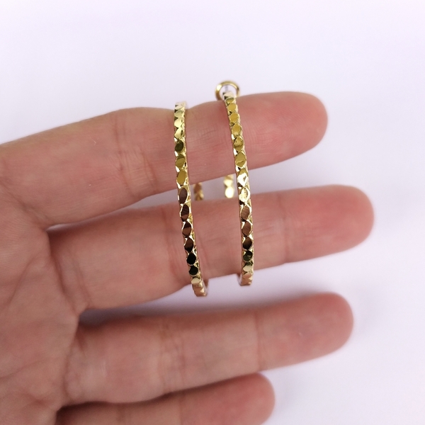Κρίκοι gold - επιχρυσωμένα, κρίκοι, faux bijoux - 3