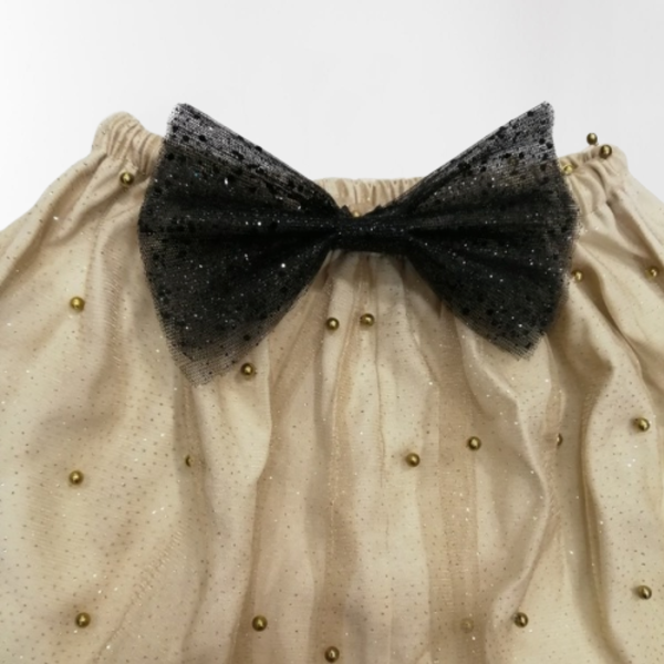 τούλινη φούστα με πέρλες και τούλινο φιόγκο με γκλίτερ - κορίτσι, γκλίτερ, με πέρλες, 0-3 μηνών, παιδικά ρούχα, 1-2 ετών - 2