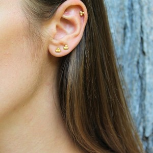 _dots silver earrings - μικρά σκουλαρίκια από ασήμι 925 - ασήμι, minimal, καρφωτά - 4