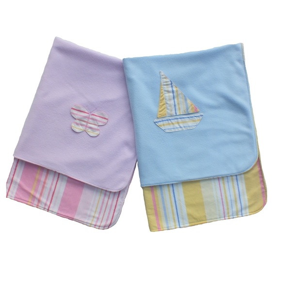 Σετ 2 βρεφικές κουβέρτες - κορίτσι, αγόρι, δώρα για μωρά, δώρο γέννησης, κουβέρτες