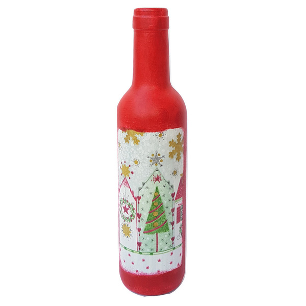 Διακοσμητικό Γυάλινο Μπουκάλι Ντεκουπάζ Small - διακοσμητικά, χριστούγεννα, χριστουγεννιάτικα δώρα, στολισμός τραπεζιού