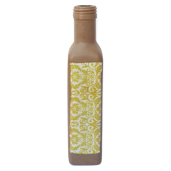 Διακοσμητικό Γυάλινο Μπουκαλάκι Ντεκουπάζ (Κίτρινο τετράγωνο) - γυαλί, δώρο, διακόσμηση, διακοσμητικά μπουκάλια