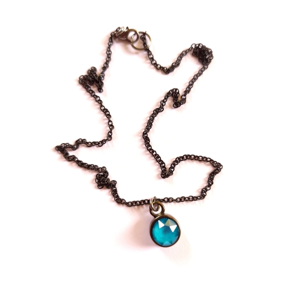 Minimal Swarovski necklace - αλυσίδες, charms, swarovski, κοντά, φθηνά - 2