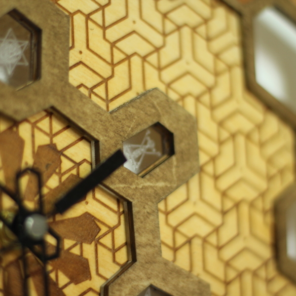 Ξύλινο Ρολόι με πυρογραφίες και στοιχεία plexiglass - ξύλο, ξύλο, τοίχου, δώρα γάμου, ρολόγια - 3