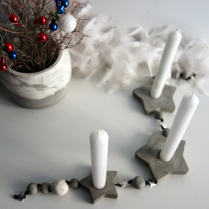 Κηροπήγιο "ΜΙΚΡΗ ΑΡΚΤΟΣ " - διακόσμηση, τσιμέντο, χριστουγεννιάτικα δώρα, κεριά & κηροπήγια - 5