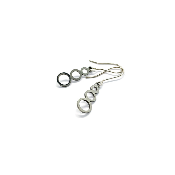 "Triple Circle Earrings" - Μινιμαλ κρεμαστά σκουλαρίκια - ασήμι 925, minimal, ατσάλι, κρεμαστά, φθηνά