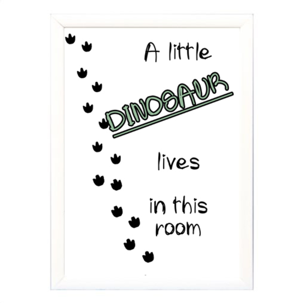 "A little dinosaur" poster σε κορνίζα - μικρό- - πίνακες & κάδρα, αγόρι, δώρο, δωμάτιο παιδιών, παιδικά κάδρα - 3
