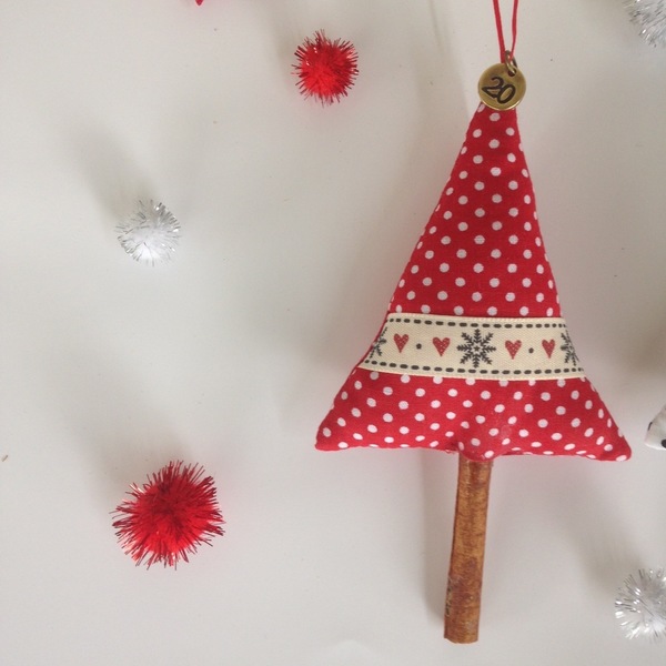 Χριστουγεννιατικο στολίδι γούρι δεντράκι - ύφασμα, στολίδι, χριστουγεννιάτικο, διακοσμητικά, δέντρο, δέντρο - 4