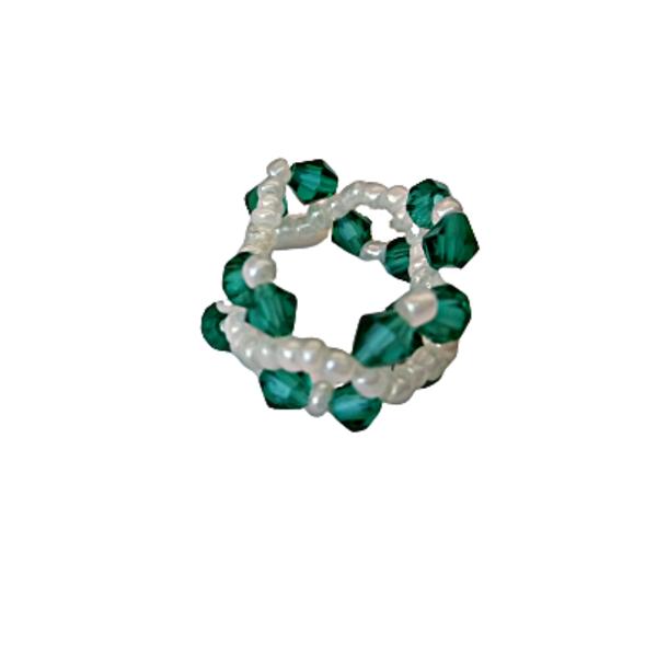 δαχτυλίδι λευκό με πετρόλ κρύσταλλα swarovski - swarovski, minimal, σταθερά, φθηνά