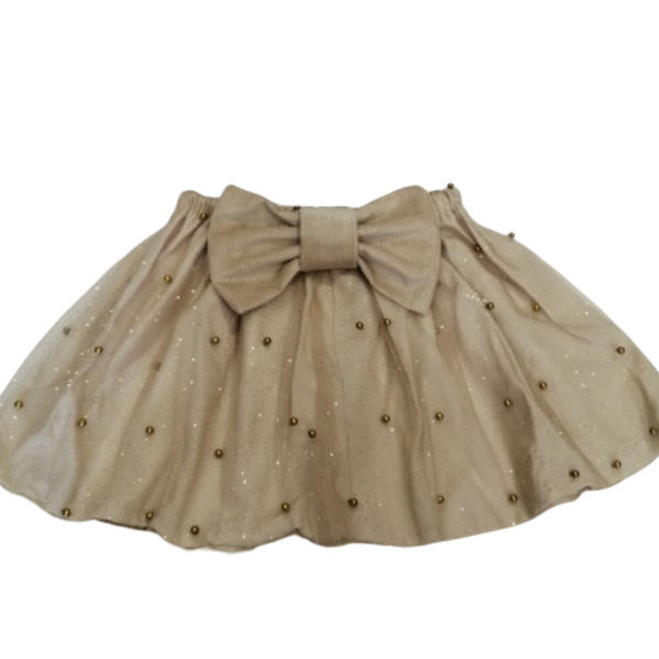 Τουλινη Φούστα με Πέρλες και Φιόγκο Κοτλέ - φιόγκος, κορίτσι, παιδικά ρούχα