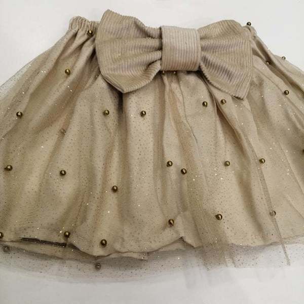 Τουλινη Φούστα με Πέρλες και Φιόγκο Κοτλέ - φιόγκος, κορίτσι, παιδικά ρούχα - 3