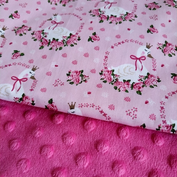 Βρεφική κουβέρτα αγκαλιάς Swans Fucshia - κορίτσι, δώρο, βρεφικά, δώρο γέννησης, κουβέρτες - 4