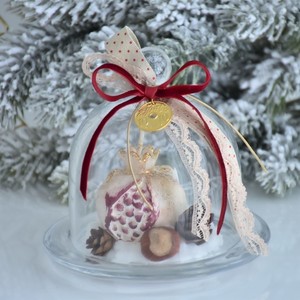 Γυάλινο επιτραπέζιο γούρι με αρωματικό κερί - διακοσμητικό, γούρι, χριστουγεννιάτικο, κεριά & κηροπήγια - 2