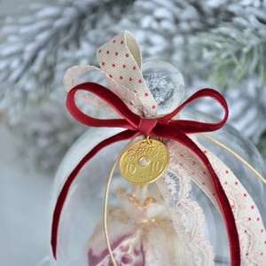 Γυάλινο επιτραπέζιο γούρι με αρωματικό κερί - διακοσμητικό, γούρι, χριστουγεννιάτικο, κεριά & κηροπήγια - 5