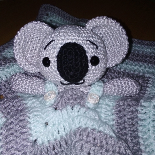 Safety blanket koala - κορίτσι, αγόρι, δώρο, λούτρινα, amigurumi, κουβέρτες - 3