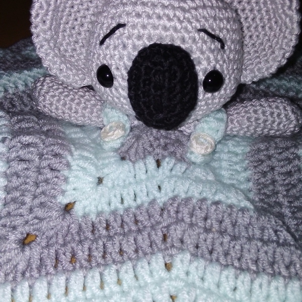 Safety blanket koala - κορίτσι, αγόρι, δώρο, λούτρινα, amigurumi, κουβέρτες - 5