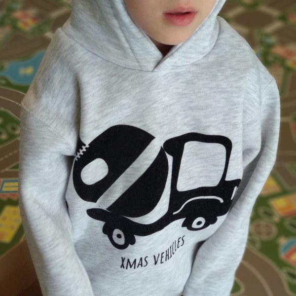Χριστουγεννιάτικο Παιδικό φούτερ - Hoodie Xmas Vehicles - χριστούγεννα, παιδικά ρούχα