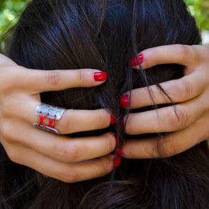 "Red corset" silver ring - ασήμι, boho, boho, σταθερά, μεγάλα, Black Friday - 3