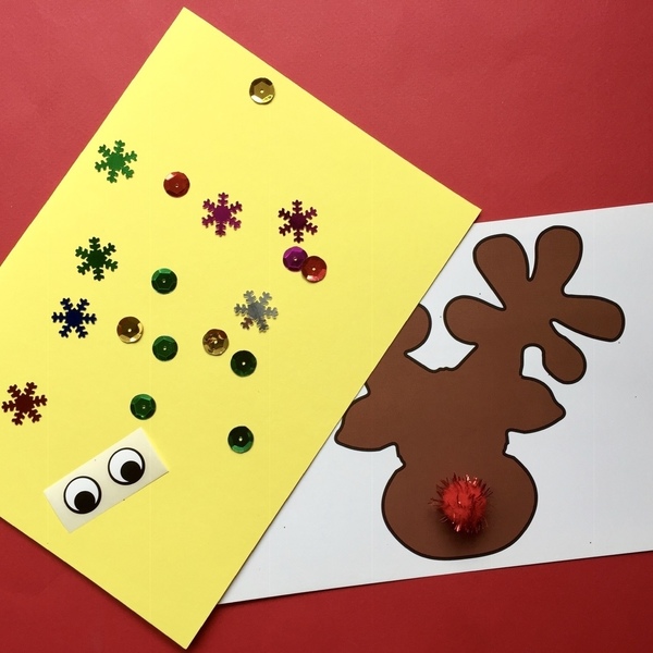 Χριστουγεννιάτικη Κάρτα Τάρανδος DIY Σετ Χειροτεχνίας - χειροποίητα, για παιδιά, ευχετήριες κάρτες - 3