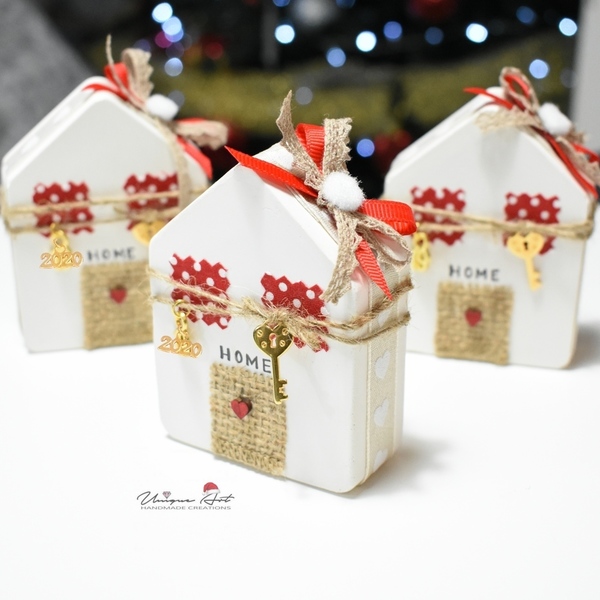 Γούρι 2020 | Τσιμεντένιο σπιτάκι | home - σπίτι, τσιμέντο, χριστουγεννιάτικα δώρα, γούρια - 3