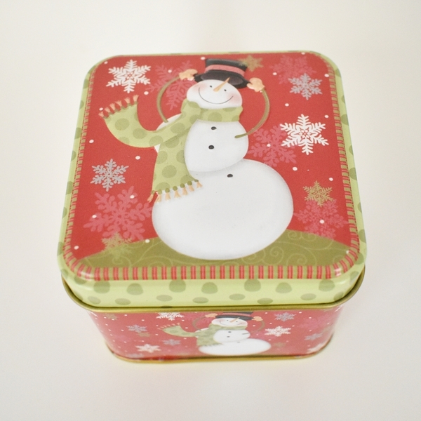Χριστουγεννιάτικο Αρωματικό Κερί σε Μεταλλικό Κουτί με Χιονάνθρωπο - μέταλλο, αρωματικό, δασκάλα, χιονάνθρωπος, κεριά & κηροπήγια - 3