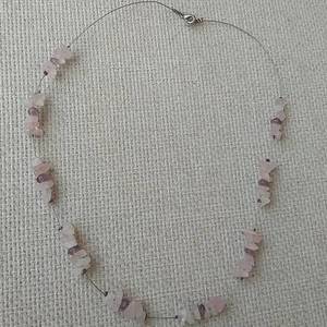 κολιέ με ροζ και μώβ ημιπολύτιμο λίθο - ημιπολύτιμες πέτρες, γυναικεία, κοντά, φθηνά - 2